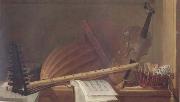 HUILLIOT, Pierre Nicolas Still Life of Musical Instruments (mk14) Germany oil painting artist